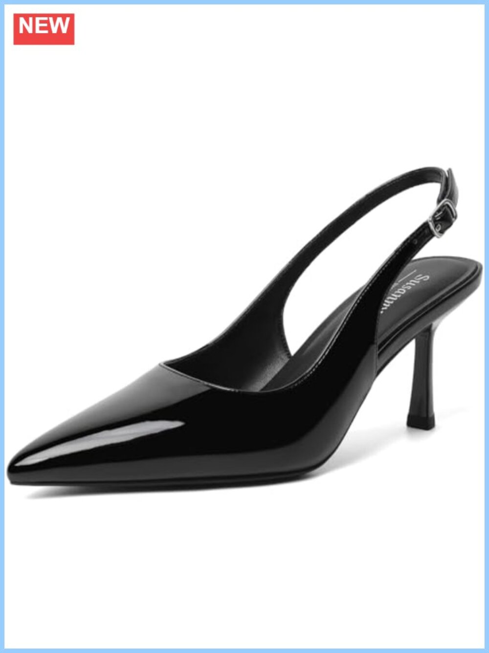 Slingback Kitten Heels Pointed Closed Toe Stiletto Pumps Memory Foam